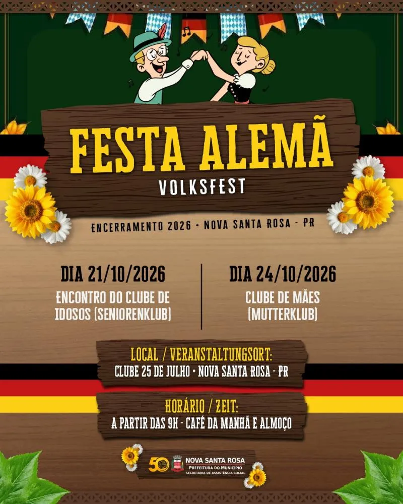 Assistência Social realizará Festa Alemã nos dias 21 e 24 de outubro