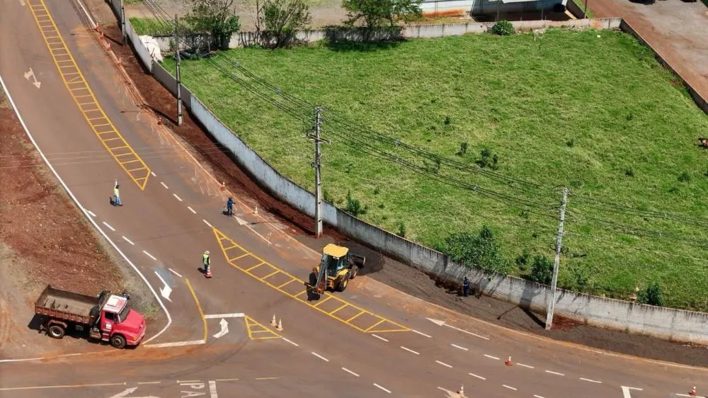 Secretaria de Infraestrutura realiza novas intervenções no trevo do Guarani