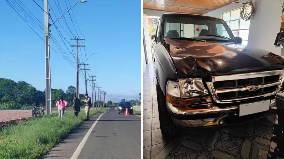 Jovem morre atropelado em acostamento enquanto tirava foto com amigos e familiares a caminho de pescaria, no Paraná