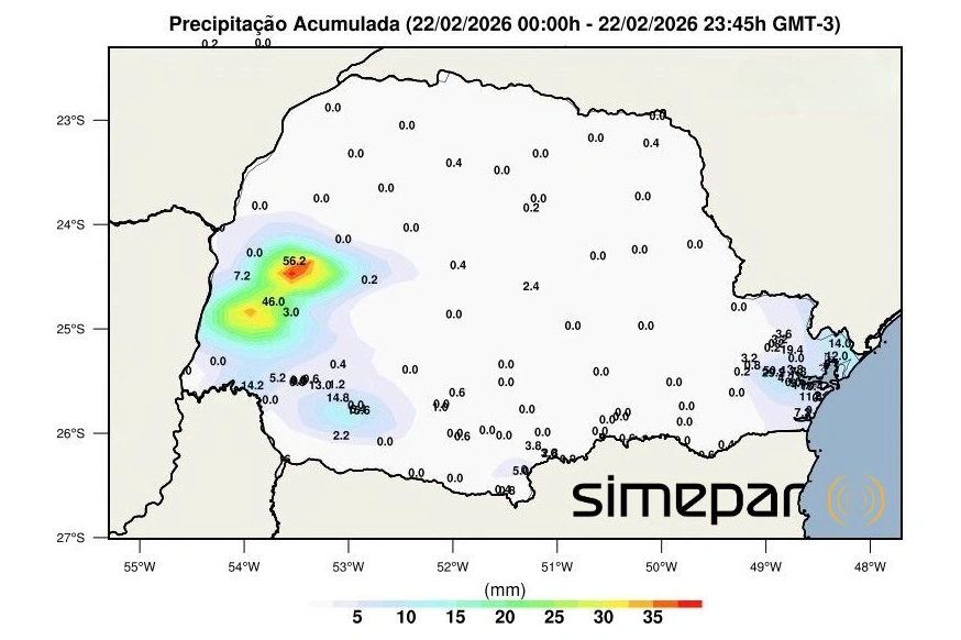 Paran&aacute; teve chuvas intensas no fim de semana e previs&atilde;o indica novas pancadas isoladas