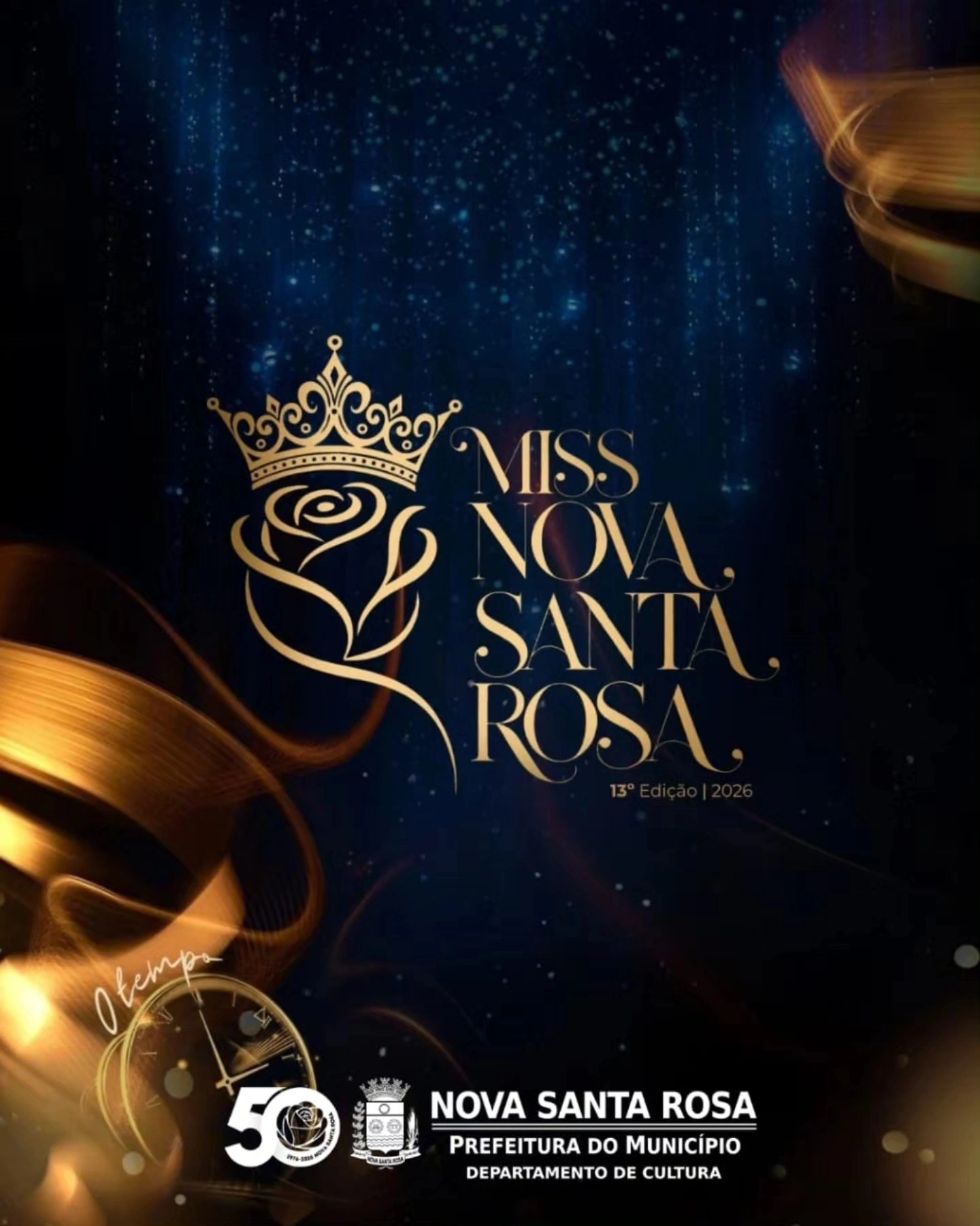 Ingressos para o Concurso Miss Nova Santa Rosa 2026 j&aacute; est&atilde;o &agrave; venda; baile ter&aacute; show da banda Garotos de Ouro