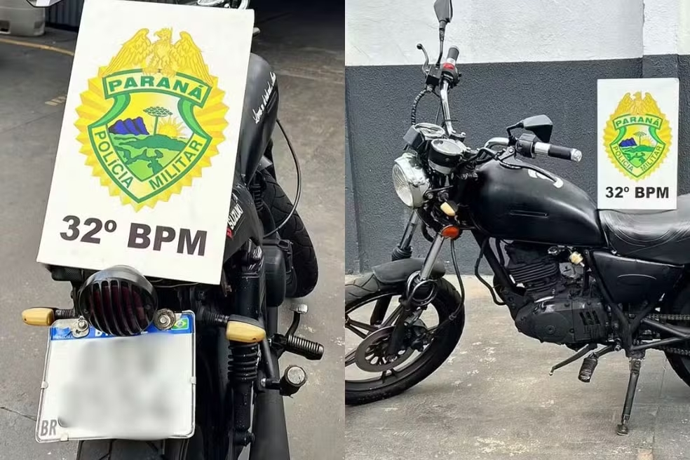 Mulher compra placa de moto pela internet ap&oacute;s original quebrar, e vai presa ao ser parada pela PM, no Paran&aacute;