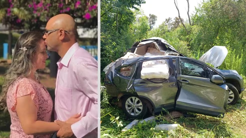 Casal morre ap&oacute;s colidir carro com caminh&atilde;o, rodar na pista e ser atingido por carreta, no Paran&aacute;