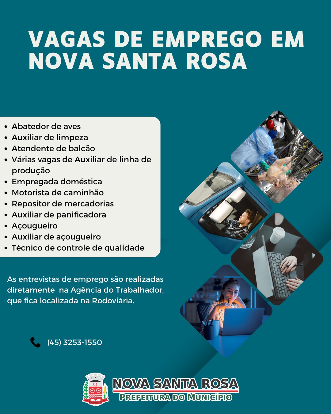 Nova Santa Rosa inicia a semana com diversas vagas de emprego abertas