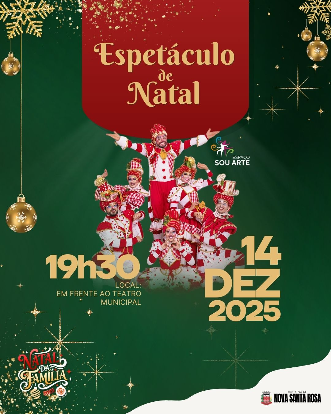 Espet&aacute;culo do Espa&ccedil;o Sou Arte apresenta &ldquo;Em Busca de um Presente Especial&rdquo; neste domingo (14) em Nova Santa Rosa