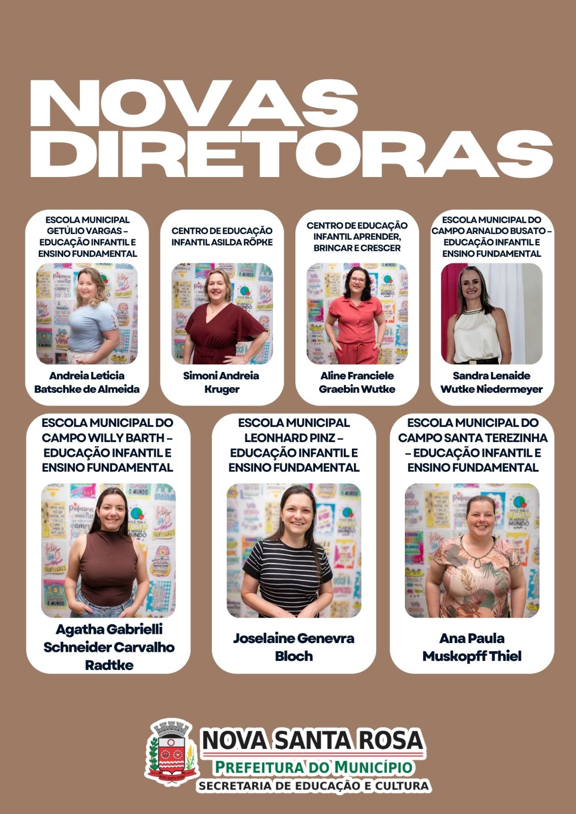 Consulta &agrave; comunidade escolar define novas diretoras das institui&ccedil;&otilde;es de ensino de Nova Santa Rosa