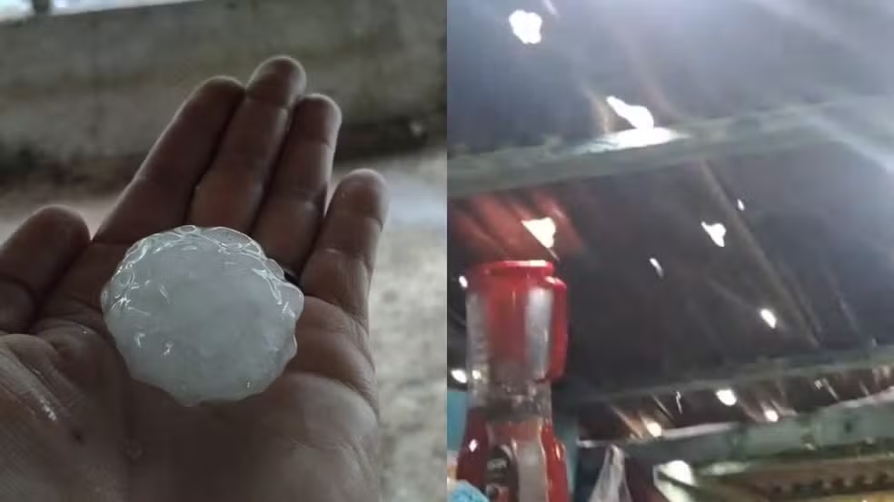 Granizo com pedras do tamanho de ovos atinge o Paran&aacute; e faz furos em telhados