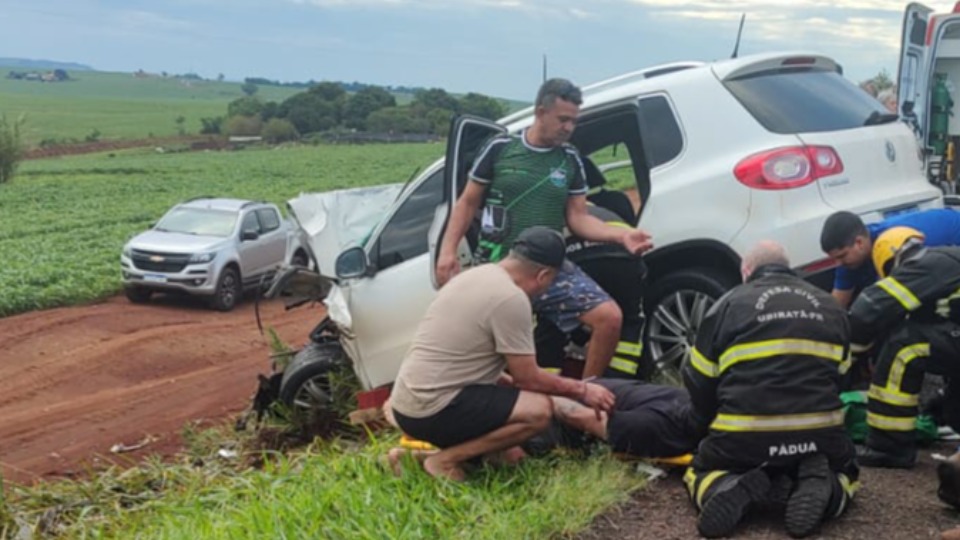 Gestante em estado grave &eacute; transferida ap&oacute;s acidente na BR-369, em Ubirat&atilde;