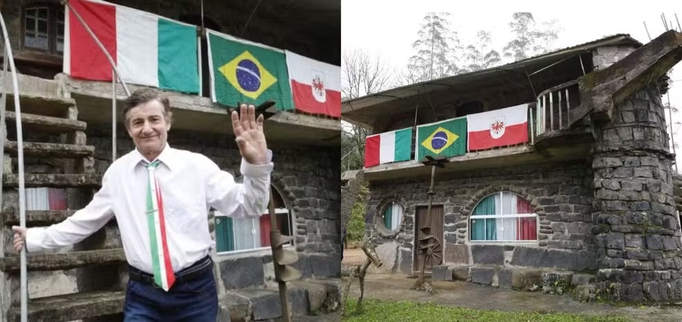 Agricultor junta milhares de pedras por duas d&eacute;cadas e constr&oacute;i casa com as pr&oacute;prias m&atilde;os em SC