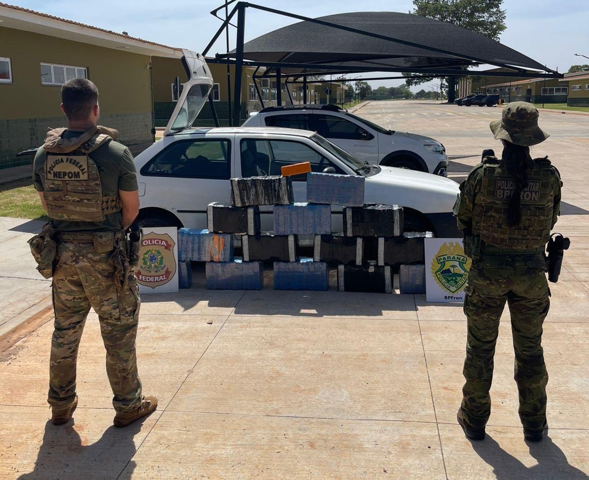 PF e BPFron apreendem 225 quilos de maconha em Terra Roxa