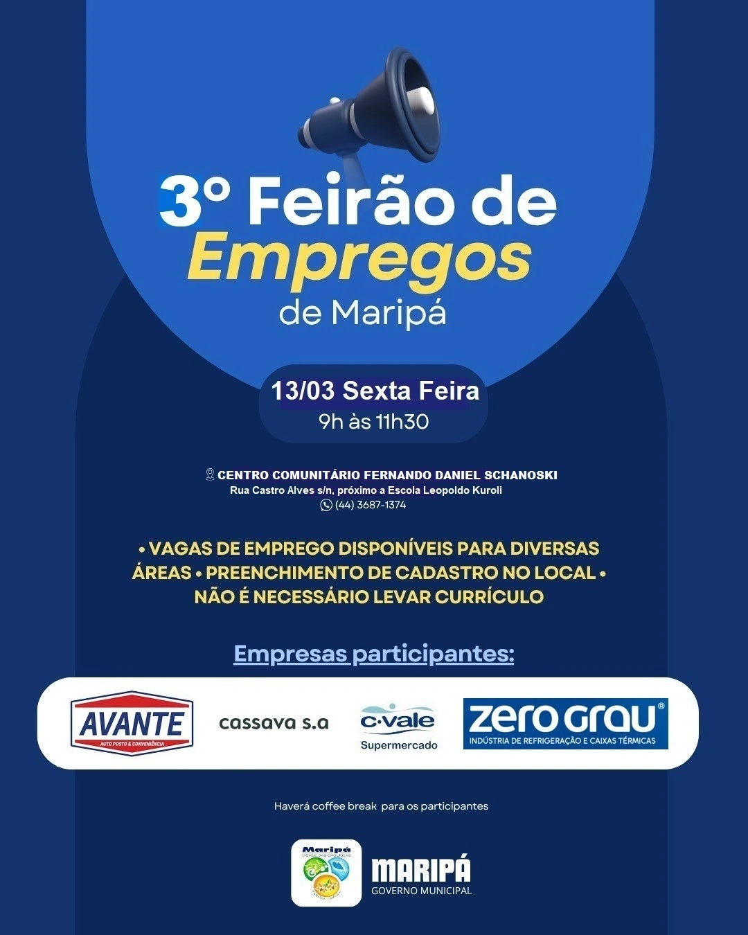 Marip&aacute; realizar&aacute; Feir&atilde;o de Empregos no pr&oacute;ximo dia 13