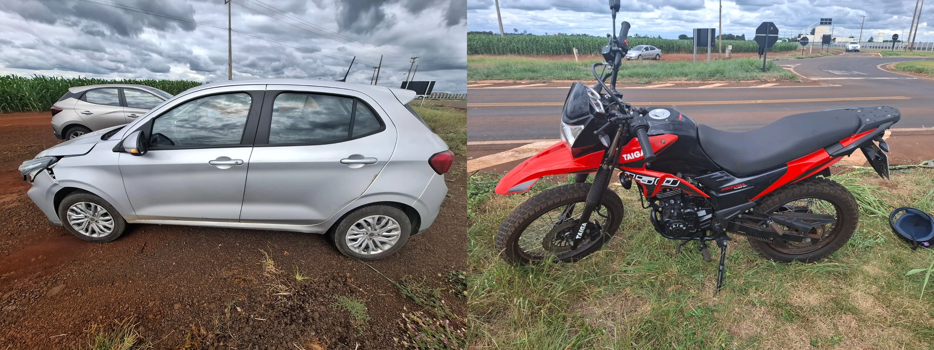 Motociclista fica ferido em acidente no trevo da PR-182 em Marip&aacute;