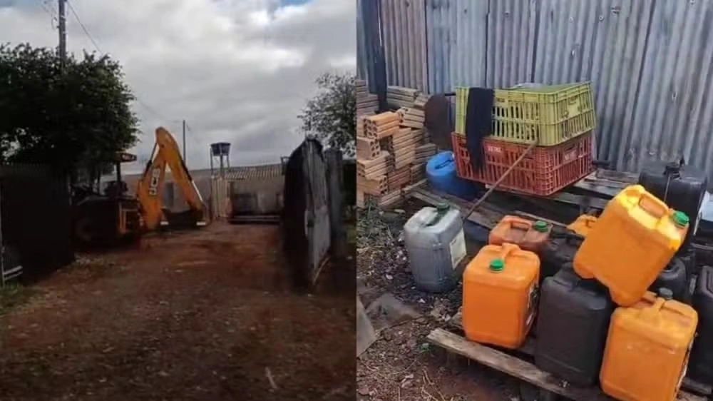 Vereador flagra retroescavadeira da prefeitura desviando rota at&eacute; terreno particular e operador &eacute; preso por desvio de diesel em Cascavel