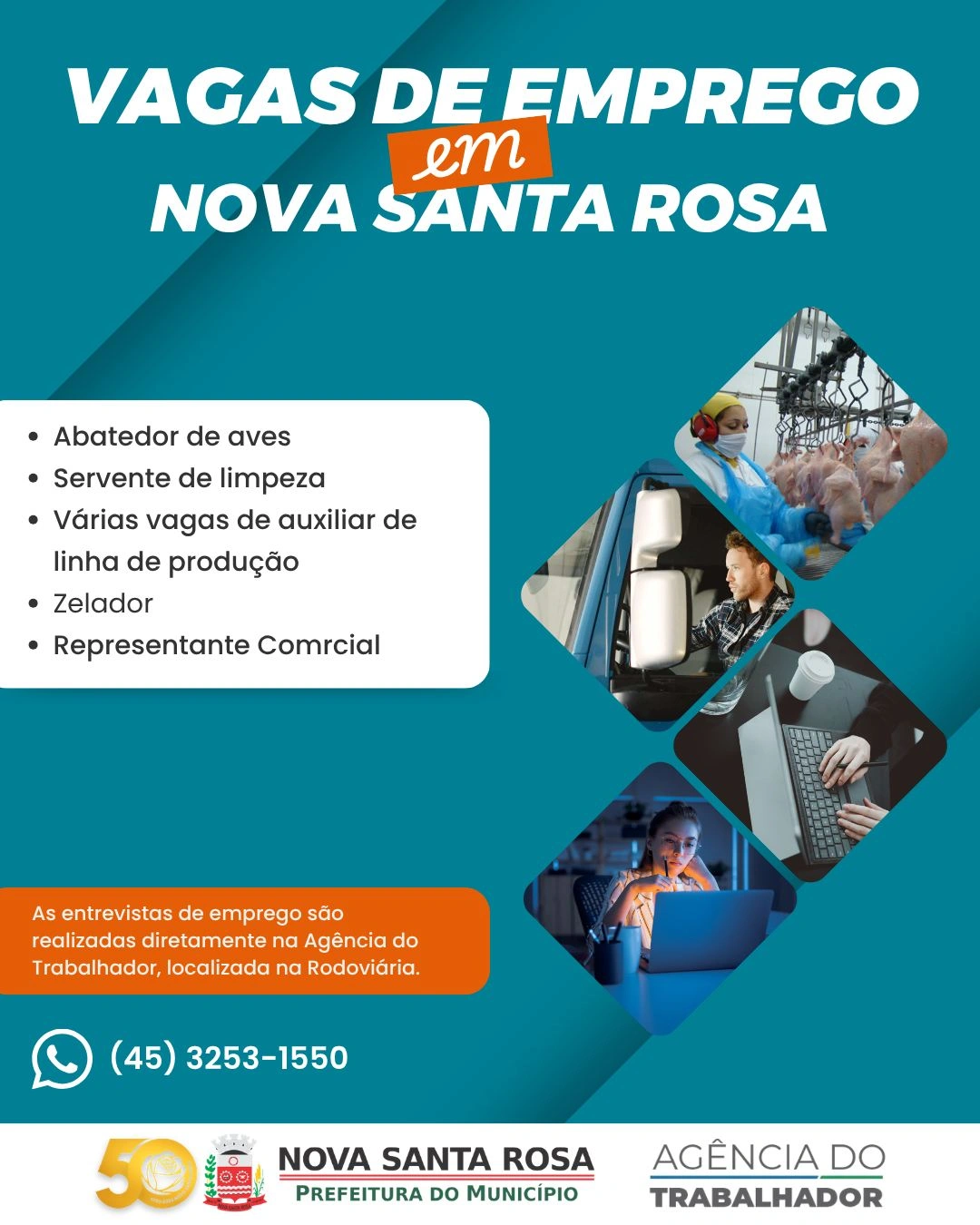 Nova Santa Rosa: confira as vagas de emprego dispon&iacute;veis na Ag&ecirc;ncia do Trabalhador