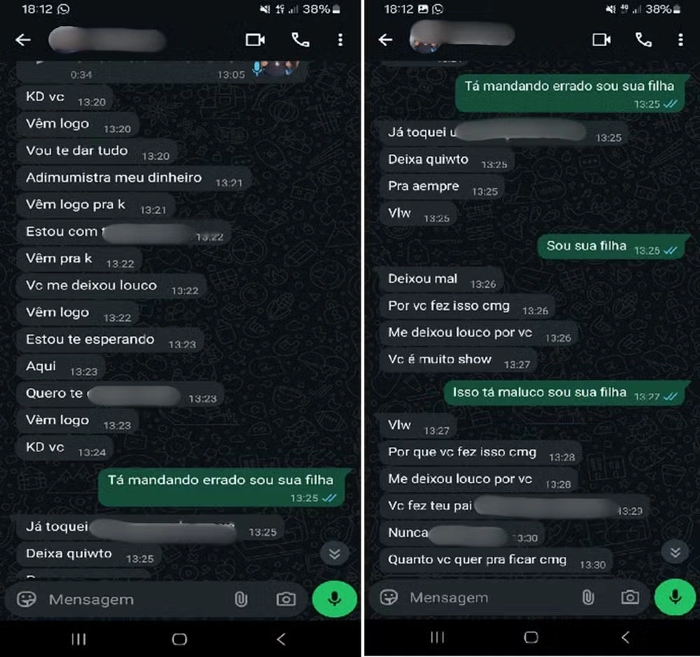 Jovem descobre que foi estuprada pelo pr&oacute;prio pai ap&oacute;s receber mensagens sobre o crime: 'Me deixou louco por voc&ecirc;'