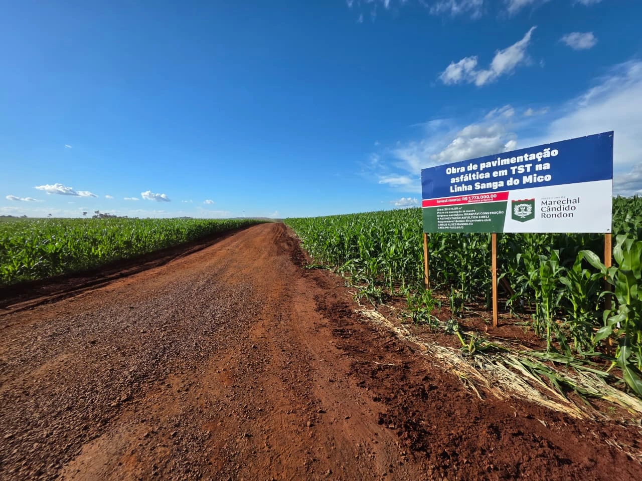Iniciadas as obras para pavimenta&ccedil;&atilde;o asf&aacute;ltica na Linha Sanga do Mico, interior de Marechal Rondon