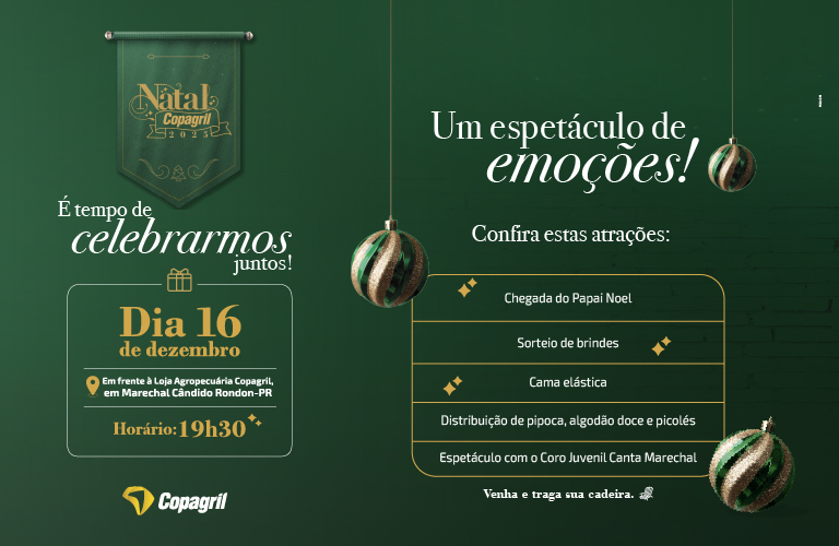 Natal Copagril 2025 terá música, diversão e sorteio de brindes
