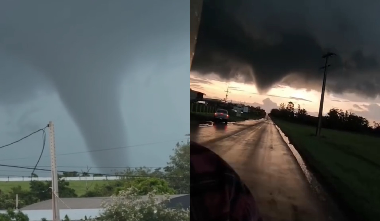 Tornado de intensidade moderada é confirmado na fronteira entre Paraguai e Paraná
