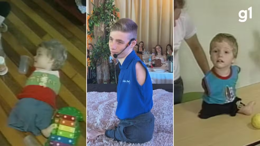 Sem braços, pernas e com uma síndrome raríssima: saiba quem é influenciador que desafia padrões e lota palestras pelo Brasil