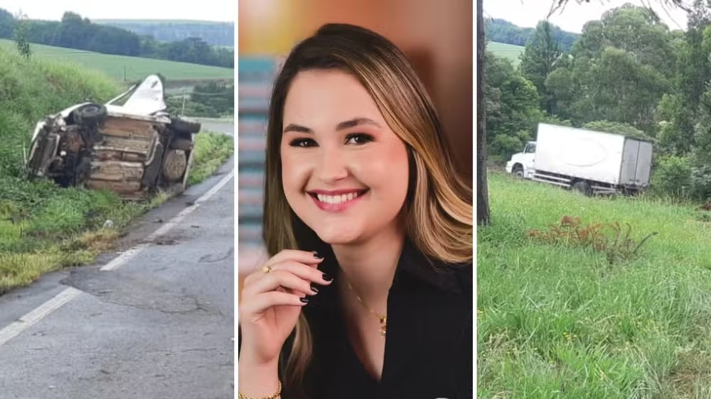 Carro capota e vítimas são atropeladas por caminhão após saírem do veículo no PR: jovem que morreu era recém-casada e estava voltando da praia