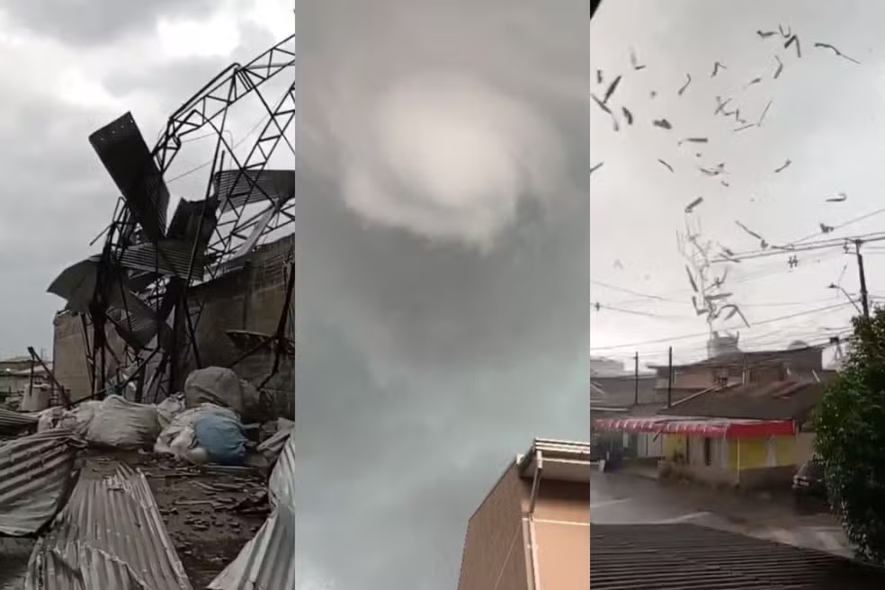 Destelhamentos, queda de árvores e muros: tornado em São José dos Pinhais causa estragos