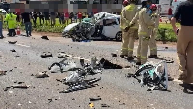 Motorista morre e três ficam feridos em grave acidente na BR-277 em Santa Tereza do Oeste