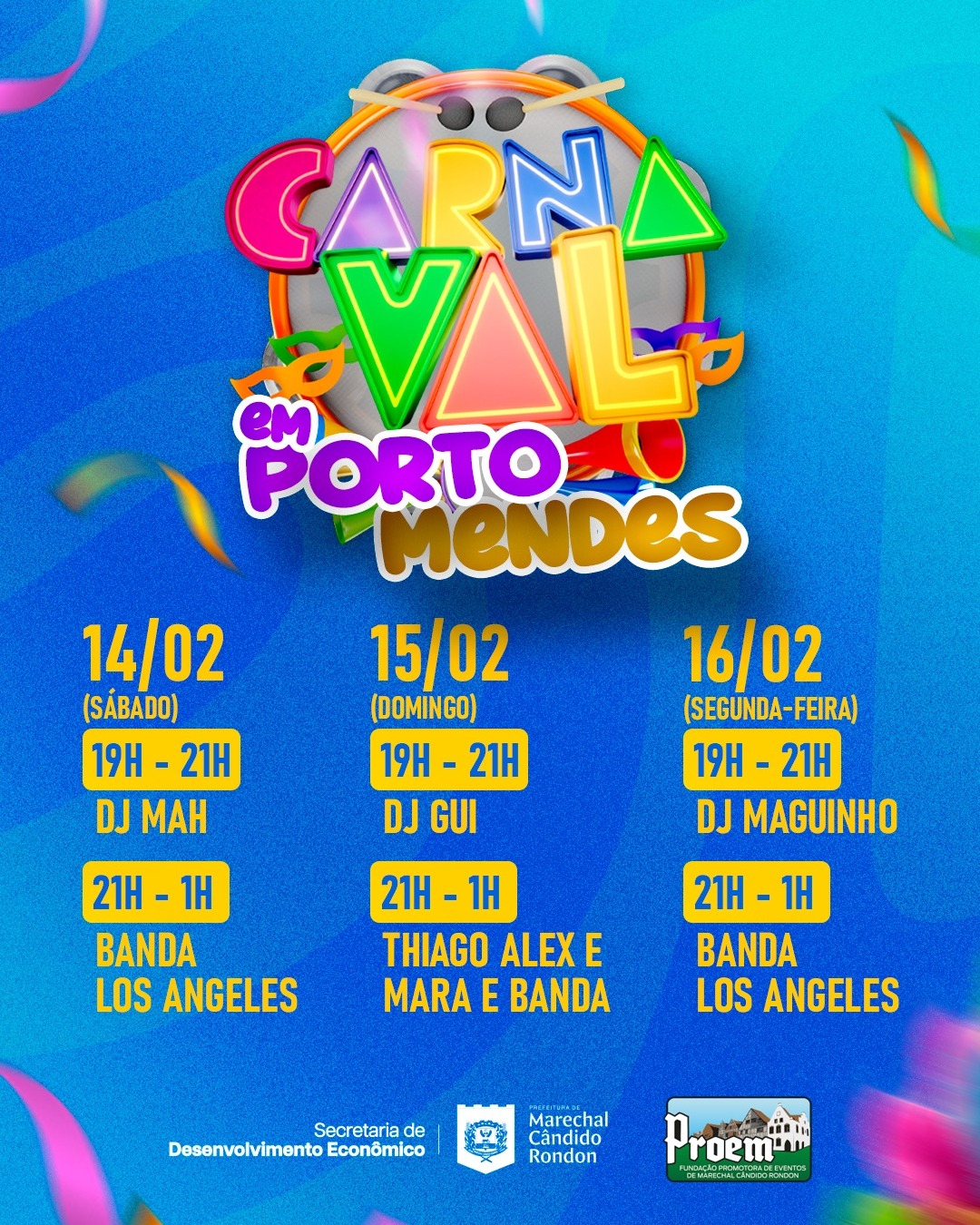 Porto Mendes terá programação musical especial no feriadão de carnaval