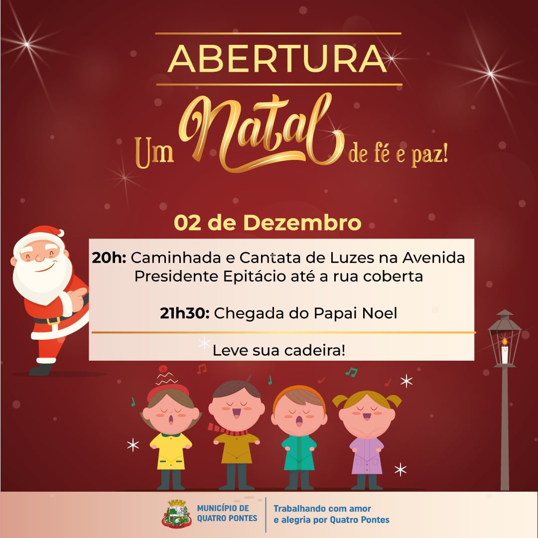 Quatro Pontes abrirá programação de Natal com Caminhada e Cantata de Luzes no sábado